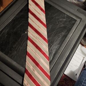 Express Red and Cream Striped Tie